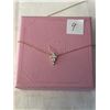 Image 2 : GOLD GUILDED STERLING SILVER SWAROVSKI CRYSTAL STONES NECKLACE, MARKED 925 SWAN ETC W/ ORIGINAL BOX
