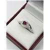 Image 1 : STERLING SILVER NATURAL ENHANCED RUBY (0.53CT) WITH CZ (0.21CT) RING, SIZE , W/A $245.00. RUBY IS TH