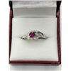 Image 2 : STERLING SILVER NATURAL ENHANCED RUBY (0.53CT) WITH CZ (0.21CT) RING, SIZE , W/A $245.00. RUBY IS TH