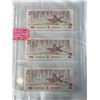 Image 1 : 3 MINT CANADIAN 1986 $2 BILLS IN SEQUENCE 419-420 LAST ISSUES $2 BILLS