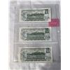 Image 2 : 3 MINT 1973 CANADIAN $1 BILLS LAST YEAR OF THE $1 BILL