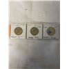 Image 1 : 3 SPECIAL COLOURED $1 COINS 2021 KLONDIKE, 2022 O PETERSON, 2022 AG BELL