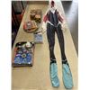 Image 1 : BOX OF NEW PARTY SUPPLIES, YARD Z WOODEN DICE AND SPIDER-MAN OUTFIT