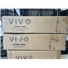 Image 2 : 2 VIVO SINGLE MONITOR DESK MOUNTS, DUAL MONITOR DESK STAND AND UNDER DESK KEYBOARD TRAY