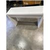 Image 1 : WHITE IKEA GLASS TOP HALL TABLE / VANITY DESK