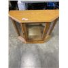 Image 1 : OAK GLASS DOOR DISPLAY CABINET