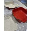 Image 2 : 2 ENAMELED BAKEWARE PANS AND CASE OF VINTAGE CAMERA EQUIPMENT ROLEI CAMERA ETC