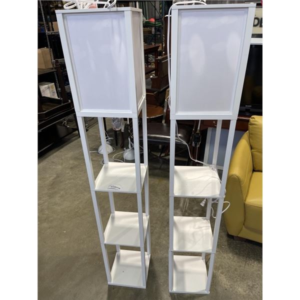 2 WHITE FLOOR DISPLAY LAMPS