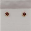 Image 1 : 14KT YELLOW GOLD NATURAL GARNET EARRINGS, RETAIL $400.00. GARNET IS THE BIRTHSTONE FOR JANUARY.