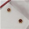 Image 2 : 14KT YELLOW GOLD NATURAL GARNET EARRINGS, RETAIL $400.00. GARNET IS THE BIRTHSTONE FOR JANUARY.