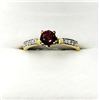 Image 1 : GOLD PLATED STERLING SILVER NATURAL GARNET (0.56CT) WITH NATURAL WHITE TOPAZ (0.08CT) RING, SIZE 7.7