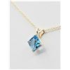 Image 3 : 10KT YELLOW GOLD NATURAL BLUE TOPAZ (1.20CT) PENDANT WITH GOLD PLATED STERLING SILVER CHAIN, W/A $69
