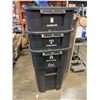 Image 1 : 3 BRAND NEW STACKING WITH LID GARBAGE BINS - GARBAGE, COMPOST AND RECYCLING, 22" X 24"X 35" 80 GALLO