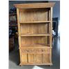 Image 1 : GORGEOUS ANTIQUE OAK CARVED OPEN DISPLAY SHELF, WITH BEVELLED GLASS SIDES, 85 INCH TALL, 16 INCH DEE