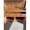 Image 2 : GORGEOUS ANTIQUE OAK CARVED OPEN DISPLAY SHELF, WITH BEVELLED GLASS SIDES, 85 INCH TALL, 16 INCH DEE