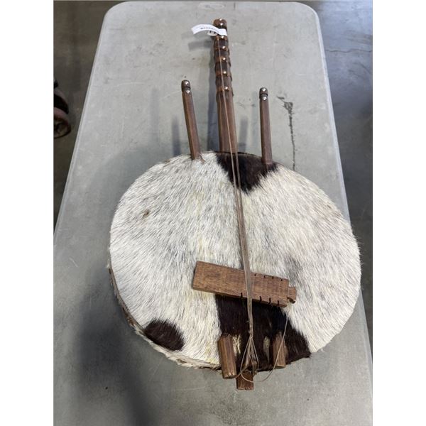 ANTIQUE WOODEN HIDE INSTRUMENT