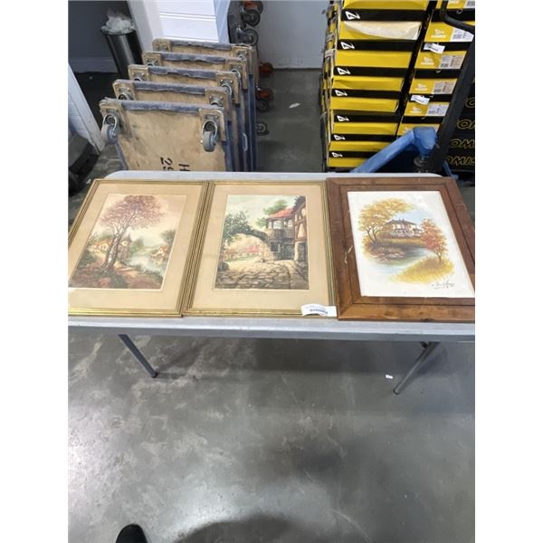 3 ANTIQUE FRAMED AND SIGNED PAINTINGS
