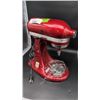 Image 1 : RED KITCHENAID STAND MIXER 325 W WORKING WITH MIXING PADDLE, NO BOWL