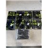 Image 1 : 8 NEW ' GAME ON' PLASTIC TABLECLOTHS 51 X 106 INCH, AND NEW 200 PACK PLASTIC 8 INCH STRAWS