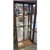 Image 2 : OAK 6FT LEADED GLASS DOOR DISPLAY CABINET WITH LIGHT