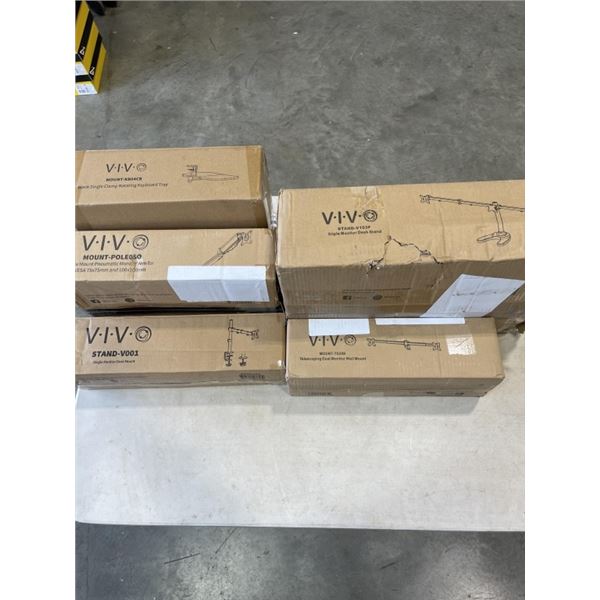 5 ASSORTED VIVO MOUNTS AND ACCESSORIES