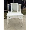 Image 3 : ANTIQUE VANITY WITH TRIFOLD MIRROR