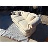 Image 1 : WHITE/CREAM SATIN DAMASK SOFA - GORGEOUS!