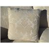 Image 8 : WHITE/CREAM SATIN DAMASK SOFA - GORGEOUS!