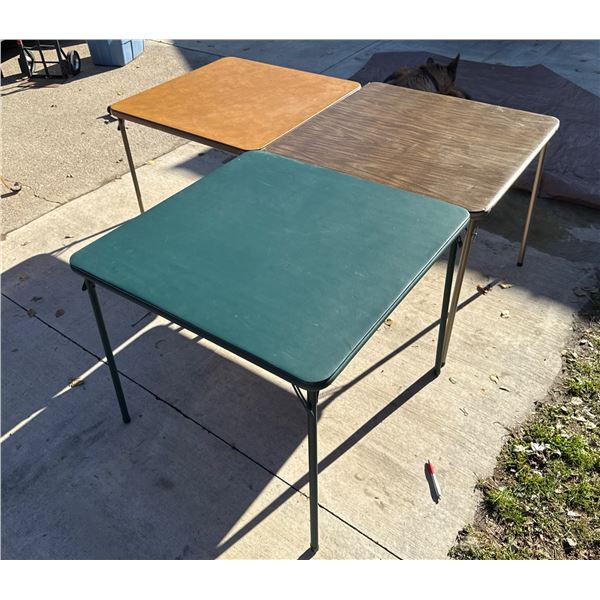CARD TABLES, LOT OF THREE