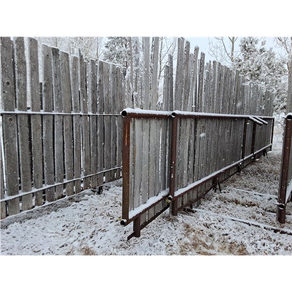 2x Bid Price, 30 ft Free Standing Windbreak Panels, with removable boards/ Slats, 15 ft wide base