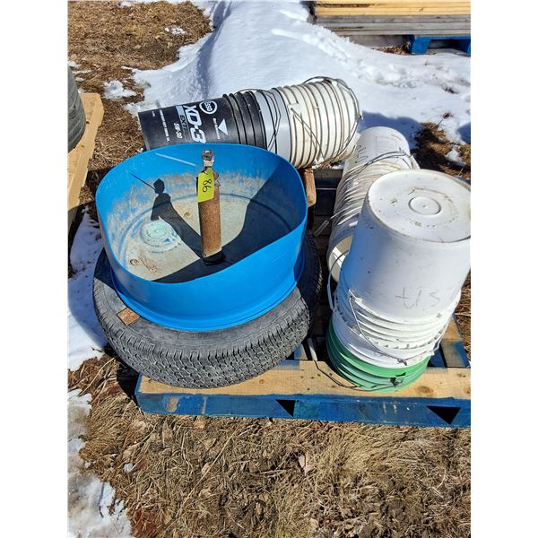 (2) Mineral Troughs, (12) 5-Gallon Feed Buckets