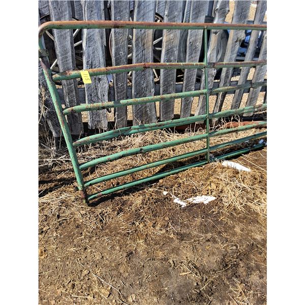 Light Weight 16' x 4' Galvanized Steel Corral Gate w/Hinges - Some Damage, As Is