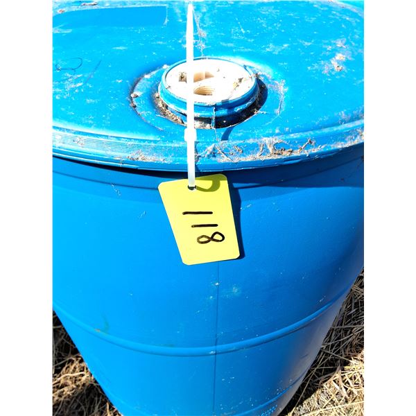 (7) 50 US Gallon Water Barrels - Only Blue Plastic as seen in Pictures