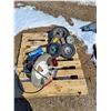 Image 1 : Brooder Lamp & Bulbs, (5) Various Utility Wheels