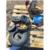 Image 3 : Brooder Lamp & Bulbs, (5) Various Utility Wheels