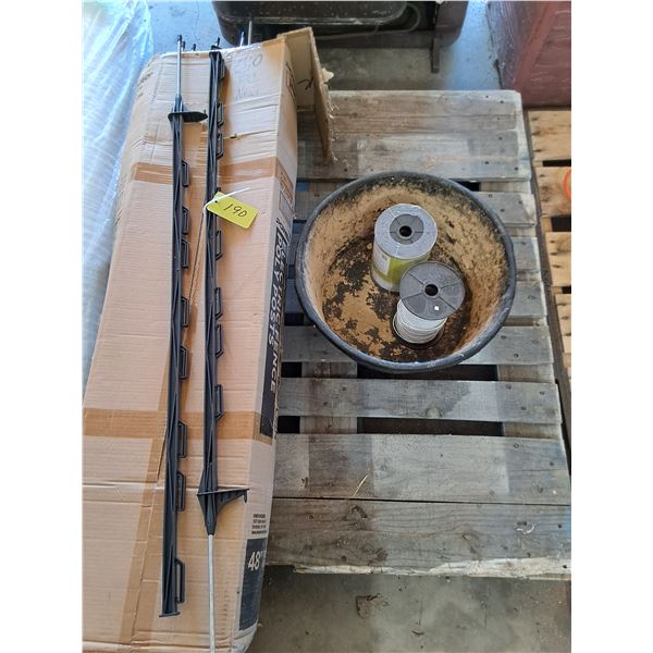 (30) Electric Fence Posts & 1.5 Rolls of Wire