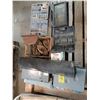 Image 1 : (4) Electrical boxes, oil filter, 3- drill bit sets, grille bug screen & (4) Sad Irons with Trivet