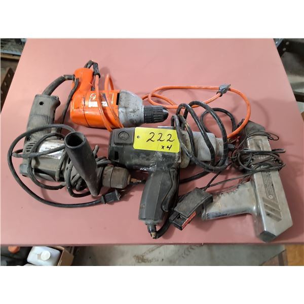 (2) 3/8" Corded Drills, 1/2" Corded Impact & Timing Light