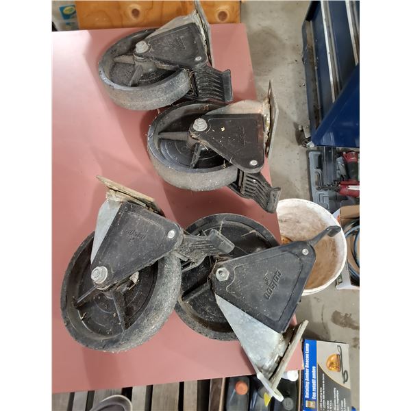 (4) 8" Locking Casters in pail