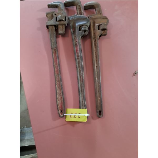 (3) 24" Iron Pipe Wrenches