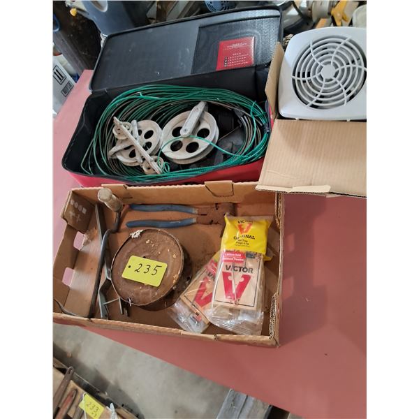 Clothes line, Electric Heater, Rat Traps, Bale Hook, Fencing Pliers, Galvanized Wire