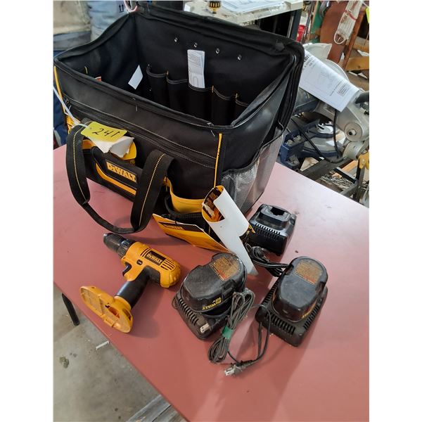 Dewalt Toolbag with Drill & (3) Chargers (batteries may not be good)