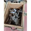 Image 2 : Wooden Crate with Barn Door Rollers, Hangers