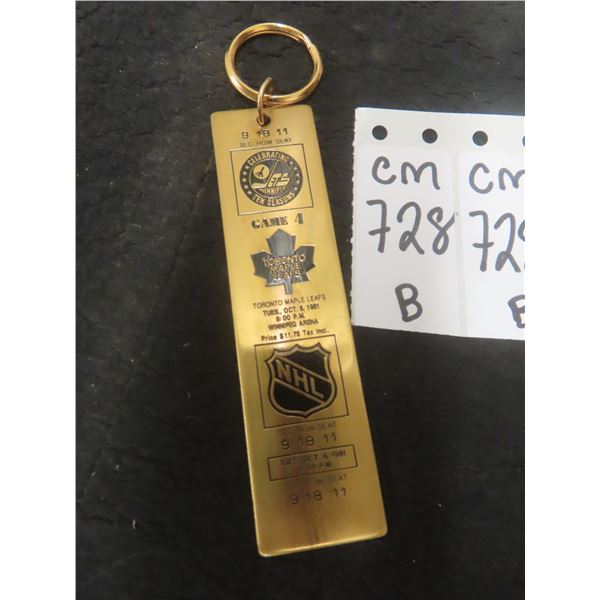 1981 Winnipeg Jets 10th Anniversary Key Chain