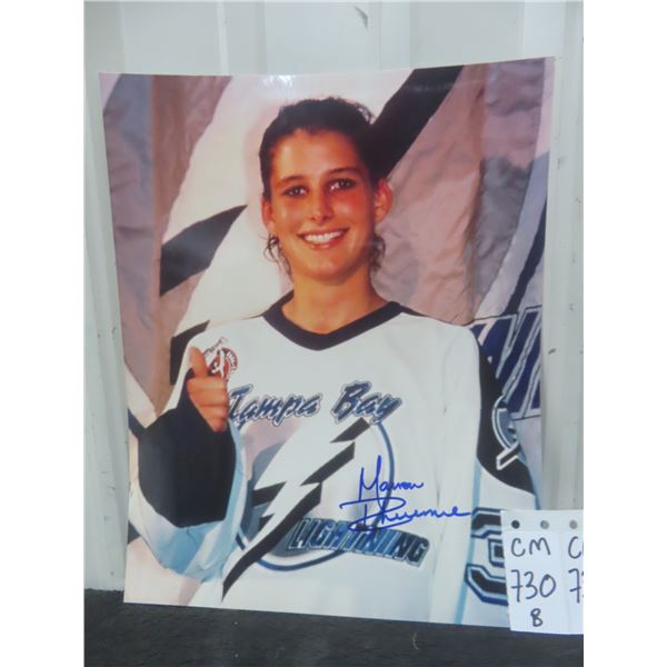 Signed Manon Rheaume 8" × 10" Photo