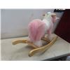 Image 2 : Fuzzy Pink Rocking Horse (20" × 31" × 13")