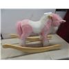 Image 3 : Fuzzy Pink Rocking Horse (20" × 31" × 13")