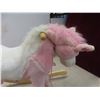 Image 5 : Fuzzy Pink Rocking Horse (20" × 31" × 13")