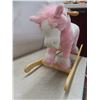 Image 6 : Fuzzy Pink Rocking Horse (20" × 31" × 13")