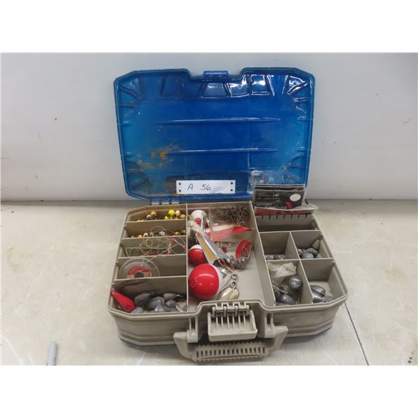 Tackle Box Filled with Bobbers, Lures, Weights, Pickerel Rigs, and More